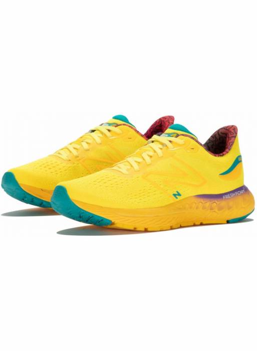 کفش ورزشی زنانه نیوبالانس زرد آبی